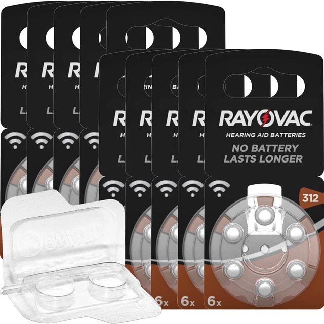 60 batterie per apparecchi acustici Rayovac Acoustic Special marroni 312...
