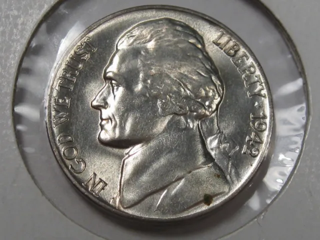 BU 1942-P Silver WWII Jefferson Nickel. #29