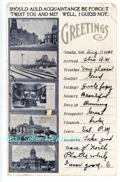 Omaha Nebraska NE - MULTI-VIEW OF CITY - Greetings Postcard