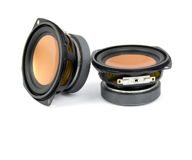 2 Pcs Full Range Frequency Speaker 3" Multimedia Loudspeaker Wired Parts Rubber