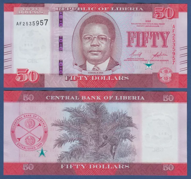 LIBERIA  50 Dollars  2022  UNC  P. NEW