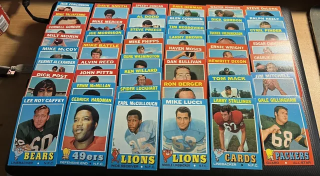 1971 Topps Football 90-Card Hi-Grade Starter Set Lot - No Creases - All Shown