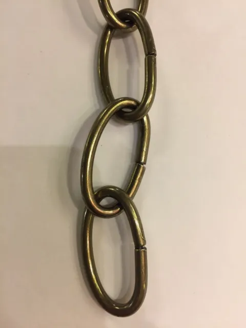 3' Antique Brass 8 GA Oval Chandelier Chain Side-Cut Decorative Lighting Chains