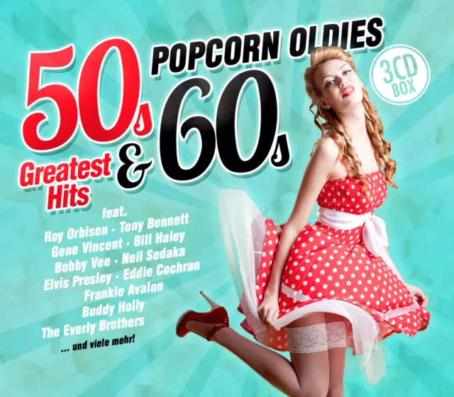 CD Popcorn Oldies 50s And 60s Greatest Hits De Varios Artistas 3CDs