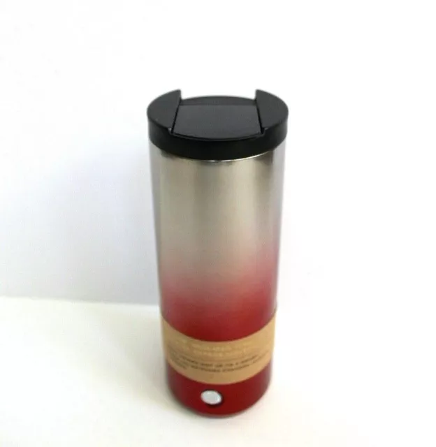 Starbucks Holiday 2018 Red Silver Ombre Sparkle Insulated Stainless Steel FLAW