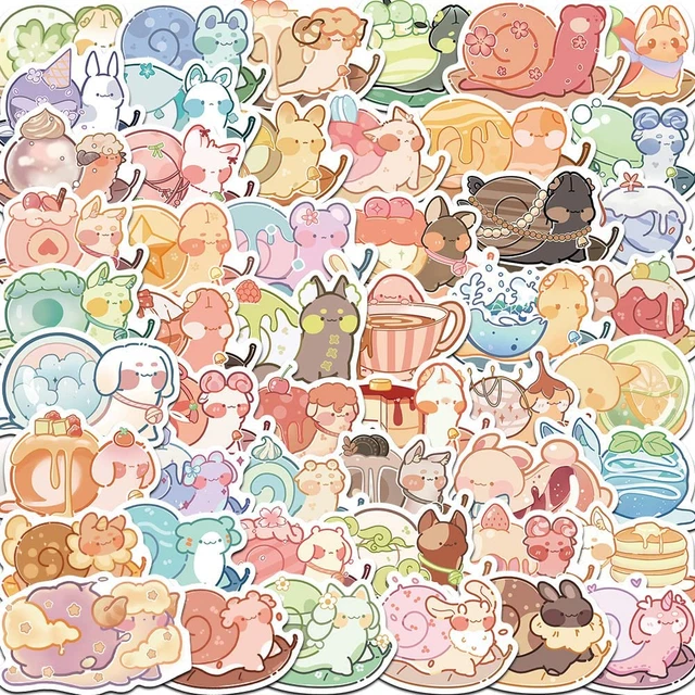 Animals Stickers - 50 Pcs Cartoon PVC Decals Cute Kawaii Vinyl Decoration DIY Fu