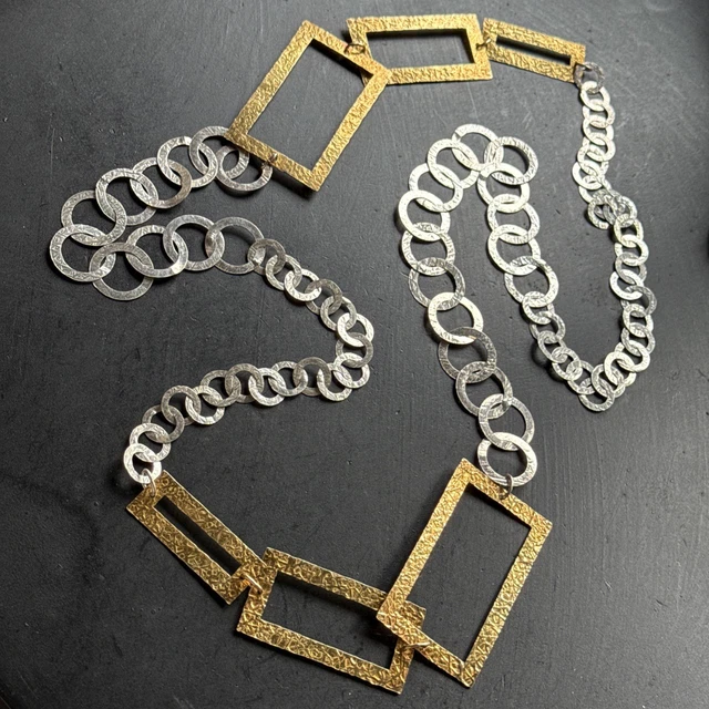 Collier Chaîne En Argent Massif 925 - Maille Art Nouveau Simple Et élégante - Occasion