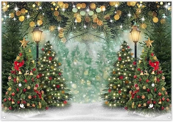 Merry Christmas Photography Backdrop Glitter Sparkle Red