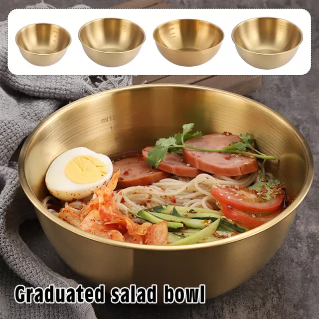 Kitchen Stainless Steel Fruit Salad Bowls with Scale Noodles Bowl Large Capacity