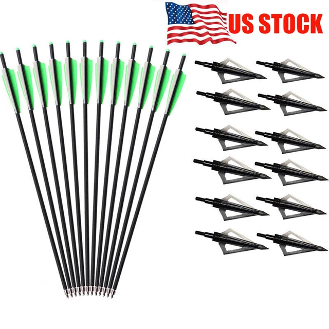 Archery 20 Inch Crossbow Bolts OD 8.8mm Half Moon Nocks Carbon Arrows Hunting