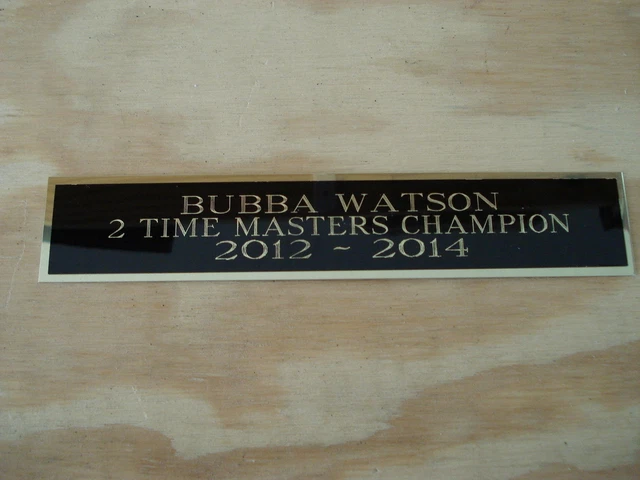 Bubba Watson Two Time Masters Champ Nameplate For Your Signed Golf Flag 1.25 X 6