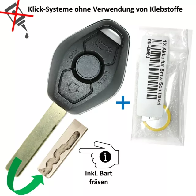 BOÎTIER DE RECHANGE clé batterie pour BMW E83 E46 E52 E53 kit de réparation  fraisage barbe encre EUR 24,98 - PicClick FR