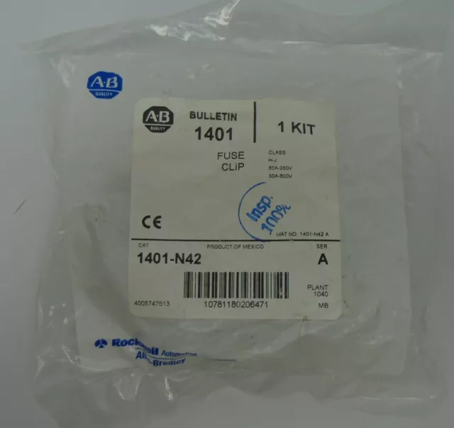 Allen Bradley 1401-N42 Series A Fuse Clip Kit New Factory Sealed Package #1888