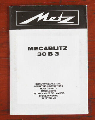 Metz Mecablitz 30 B3 Electronic Flash Instruction Book/166718