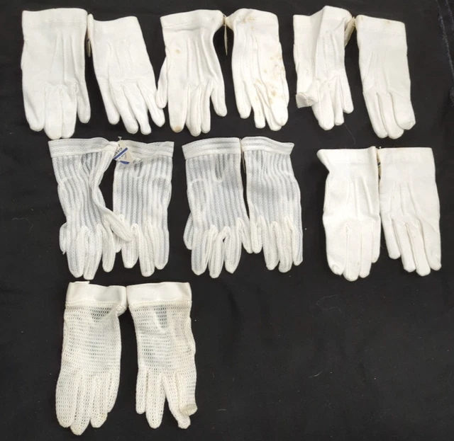 Lot De 6 Paires De Gants Anciens En Suédine/cuir D'avant 1900 - Époque XIXe, Origine France, Bon état