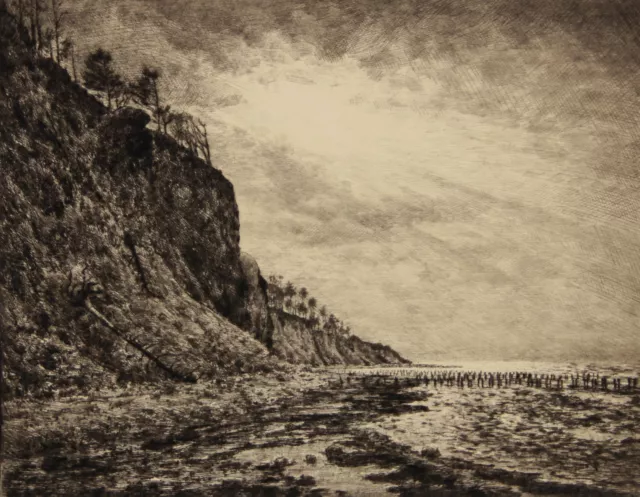Leopold Thieme - STOLTERA - Steilküste bei Warnemünde, Ostsee - Radierung, 1939