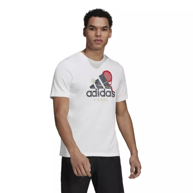T-shirt padel cat tee Adidas da uomo maglia in cotone manica corta per sport