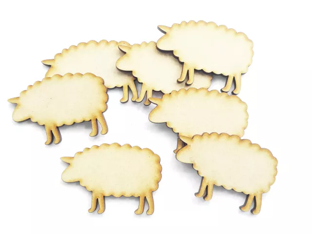 Wooden Sheep Craft Shape MDF Blank Embellishment Laser Cutout Decoration