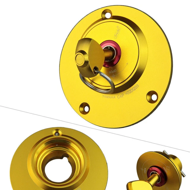 CNC Fuel Gas Tank Cap Cover For Yamaha YZF R1 R6 FZ1 FZ6 YZF600 YZF1000 Gold