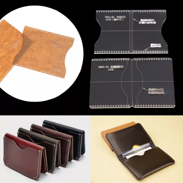 2pcs Acrylic Clear Craft Pattern Template Tool For Leather Wallet Bag Craft Y~gw