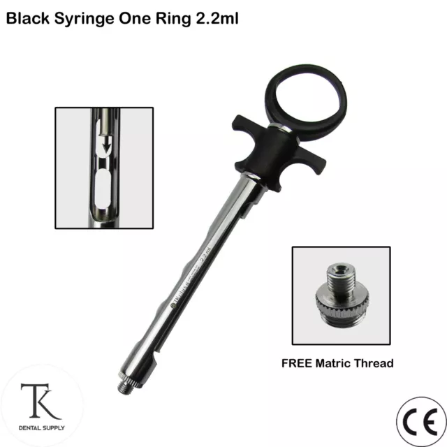 Instruments Chirurgie Seringue Dentaire Anesthesia Black Syringe 2.2ml One ring