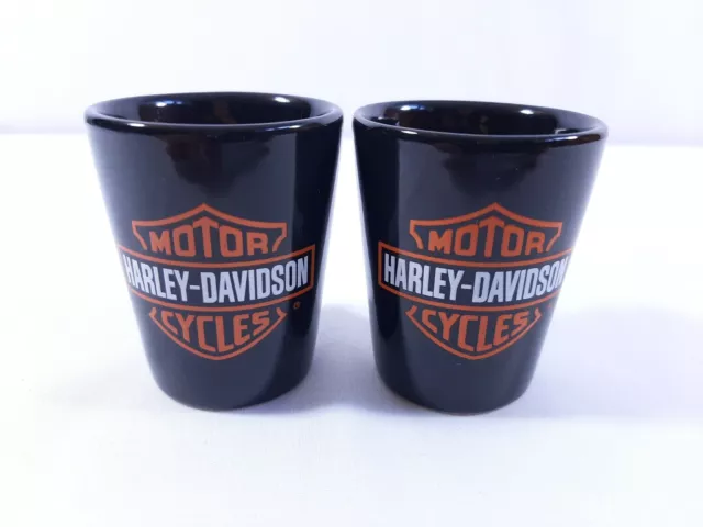 Harley Davidson Black Ceramic Shooter Glass - Set of 2