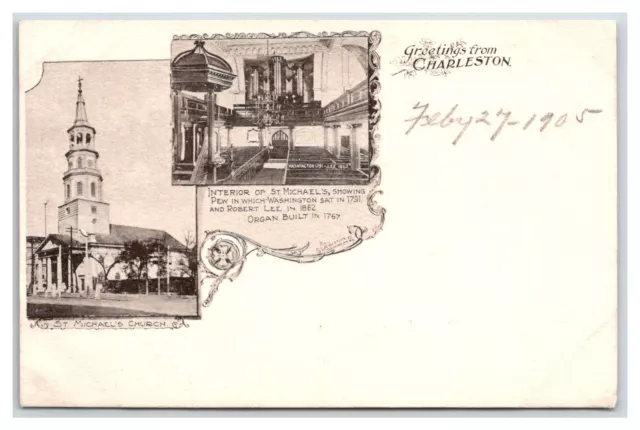 South Carolina SC CHARLESTON ~ St. Michaels church multi view UNDIVIDED Unposted