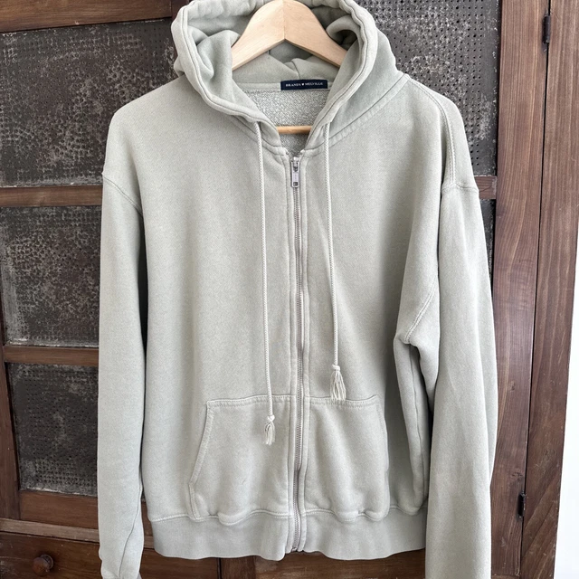 BRANDY MELVILLE CHRISTY Hoodie Full Zip Sweatshirt Pale Green One