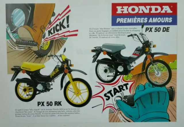 Prospectus Catalogue Brochure Moto Honda PX 50 et Camino 1986