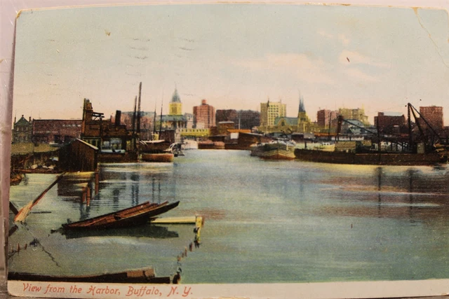 New York NY Buffalo Harbor Postcard Old Vintage Card View Standard Souvenir Post