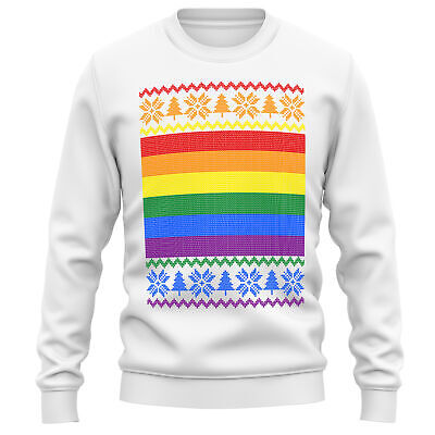 Pride Rainbow Gifts for Flag Christmas Sweatshirt LGBTQ Him or Her Gay Equali...