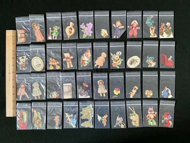Lot 40 Antique~Vintage Victorian Scrap Paper Miniature Die-Cuts