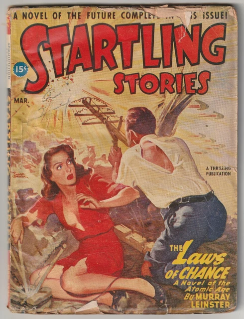 Startling Stories March 1947 Murray Leinster Belarski cover Manly Wade Wellman