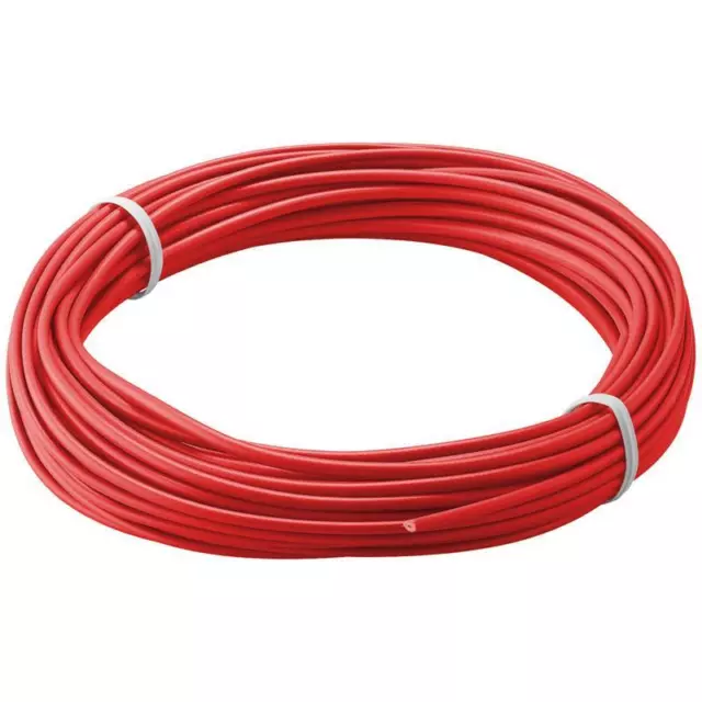 Cuivre Étamé Isolé, Simple Core Câble Cuivre 1x0, 14mm, 10m - Couleur:Rouge