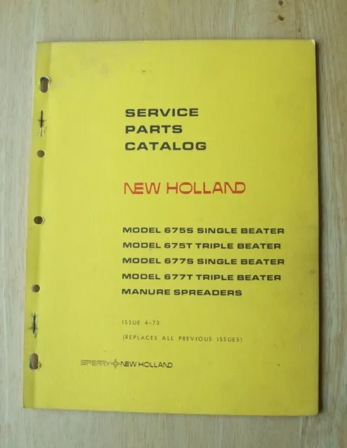 New Holland ~ 675S 675T 677S 677T Manure Spreader ~ Service Parts Catalog Manual