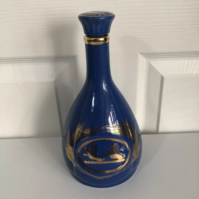 Vintage Whyte & Mackay Scotch Whiskey Decanter of Scotland Blue & Gold  (Empty)