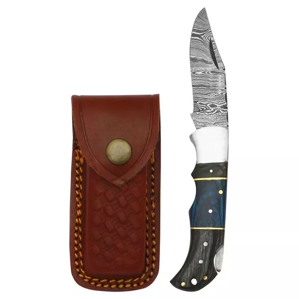 DAMASCEN KNIVE CLASSIC Lockback Folding Knife Wood Handle Genuine ...