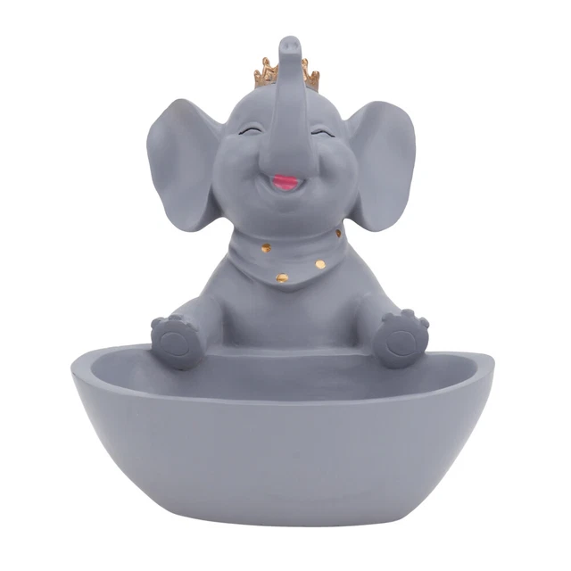 Caja de dulces decorativa resina elefante joyería plato bandeja de joyería