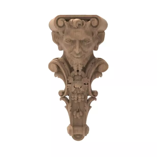 Gothic Door Stairs Wall French Victorian Fireplace Applique Wood Carved Corbel