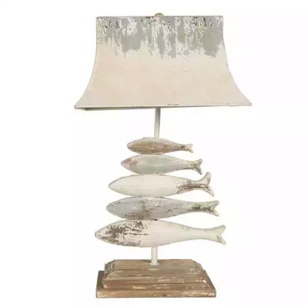 5LMP302 Maritime Tischlampe Lampe Leuchte Tischleuchte mit Fischen 44*30*75 cm E