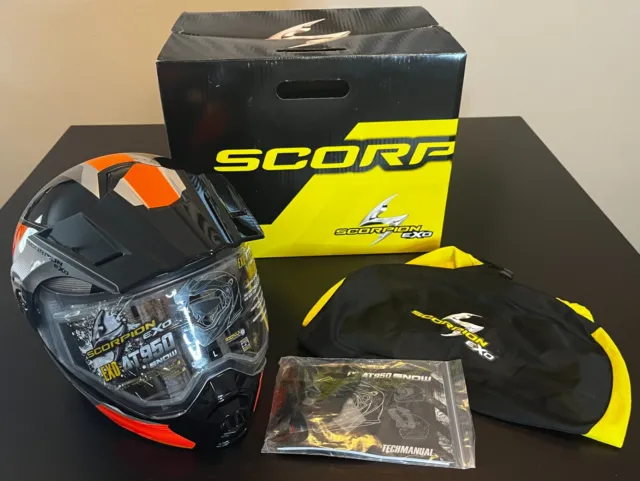 ScorpionEXO AT950 Adventure Snowmobile Modular Helmet Orange Large - NEW in BOX