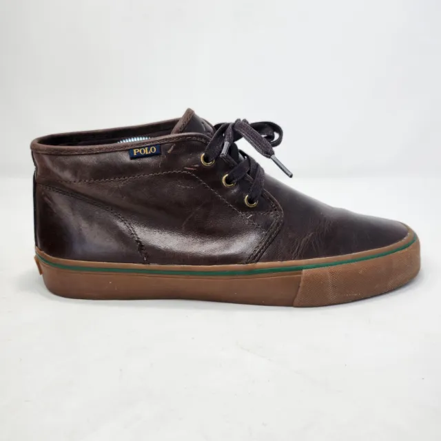POLO RALPH LAUREN Maykn Chukka Shoes Mens 10 Brown Leather Sneakers $32 ...