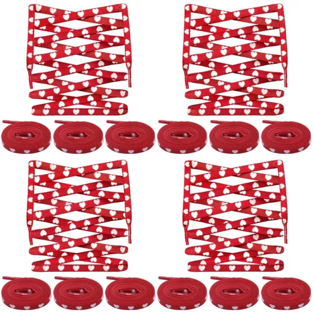 8 Pairs Schuh Schnürsenkel Rote Untere Herzförmige Elastisch