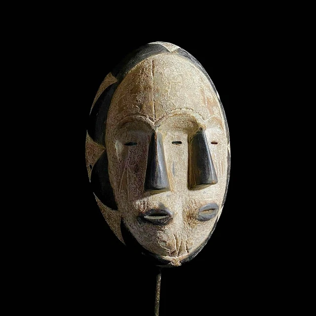African mask from the Lega tribe of Congo wide and is hand carved of wood-7153 2