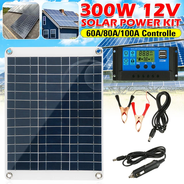 50-100A Contrôleur Kit de Panneau Solaire 300W Chargeur de Batterie RV Remorque