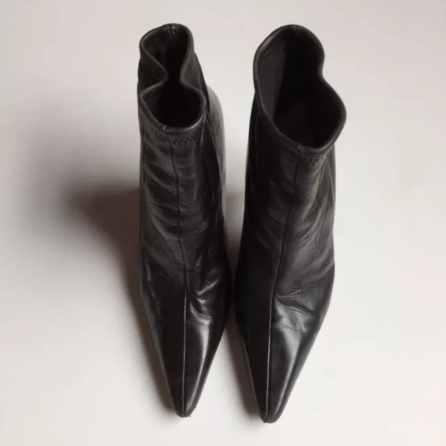 VERSACE LEATHER SHORT Boots Women Silver Medusa Logo Size36 Black $133. ...