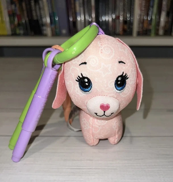 2013 Fisher Price Doodle Bear Pink Dog Plush Stuffed Animal Clip & Markers