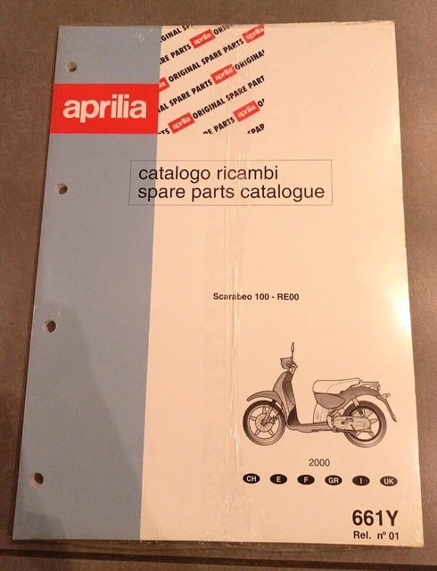 Catalogo Ricambi Aprilia Scarabeo 100-Re00 '00 Cod 661Y Rif  N°01 Ultimo Pezzo