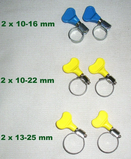 LonESA Schlauchschellen Set – Edelstahl, Verstellbar, 15 Stück In 3 Größen (10–38 Mm), Gelb