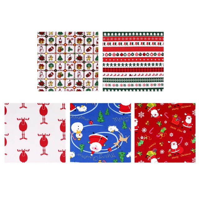5 Pcs Christmas Quilt Squares Holiday Bundles Patchwork The Fabric